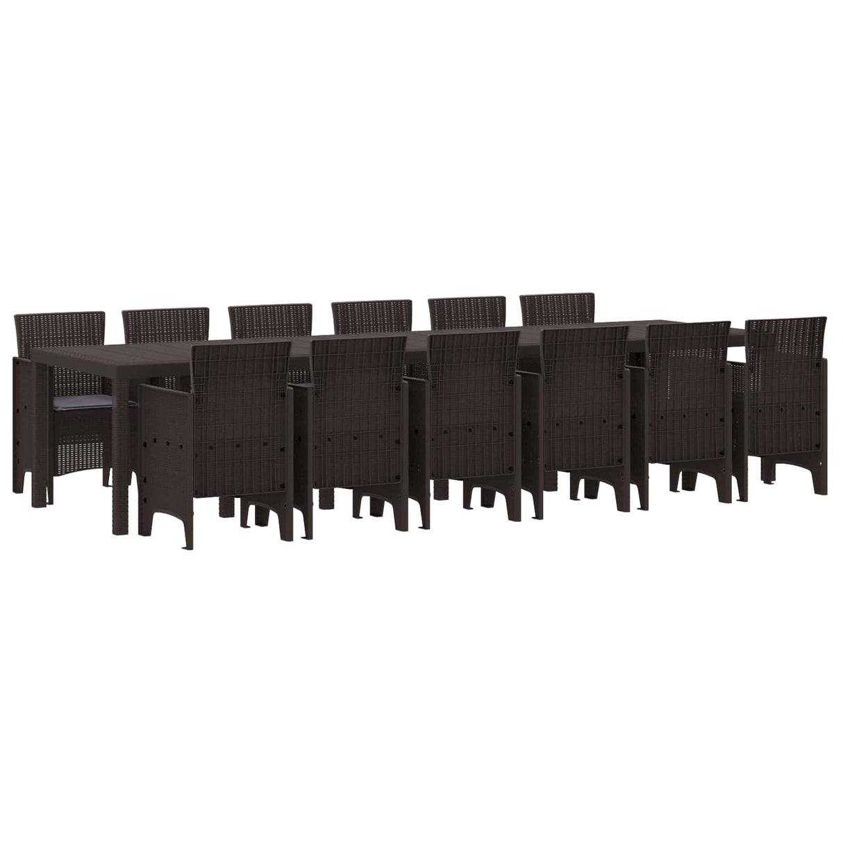 vidaXL Garden Dining Set 15 pcs Anthracite Polyrattan