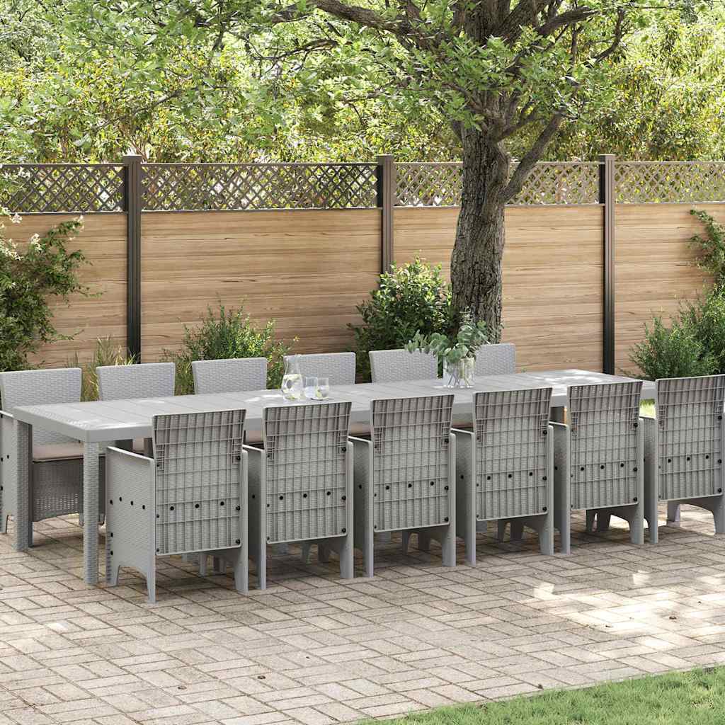 vidaXL Garden Dining Set 15 pcs Anthracite Polyrattan
