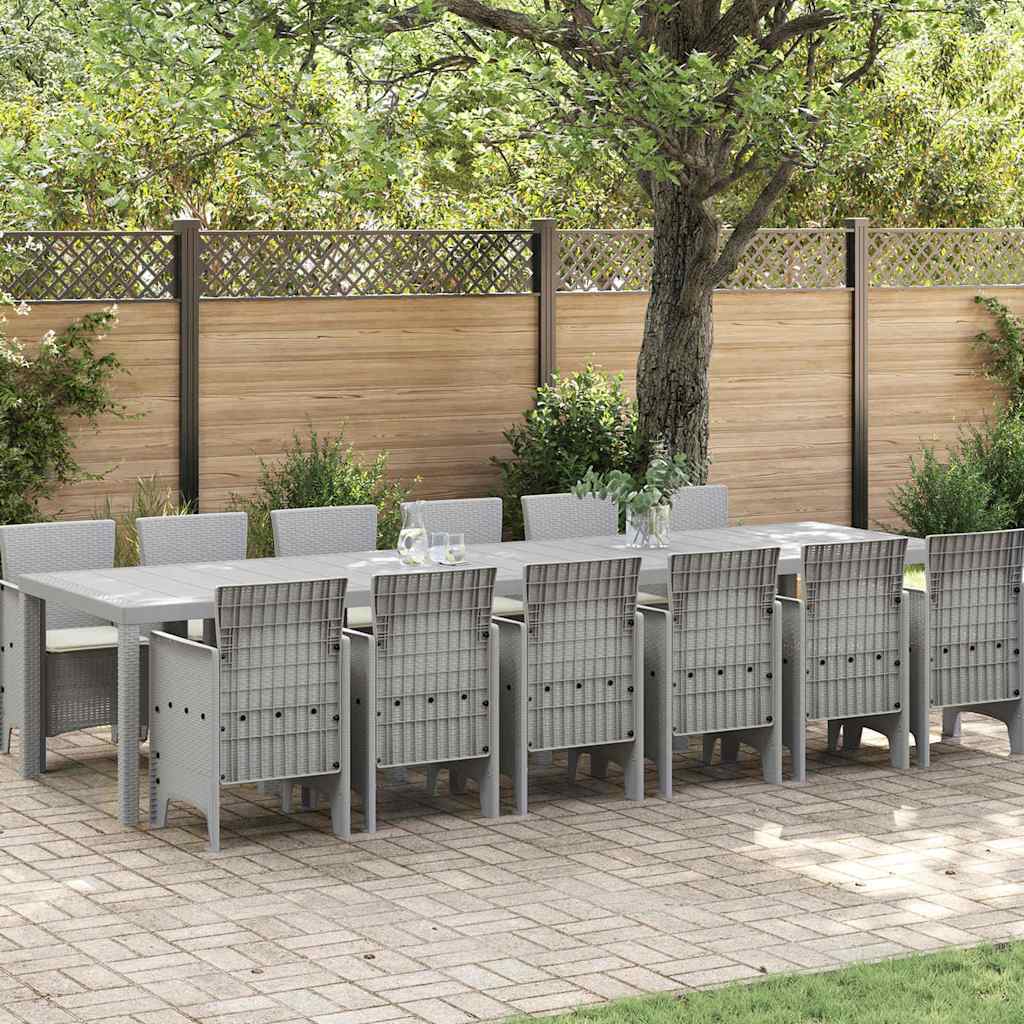 vidaXL Garden Dining Set 15 pcs Anthracite Polyrattan
