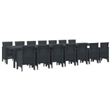 vidaXL Tuin eettafelset met kussens met kussen 17 pcs Antraciet PP