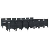 vidaXL Tuin eettafelset met kussens met kussen 17 pcs Antraciet PP