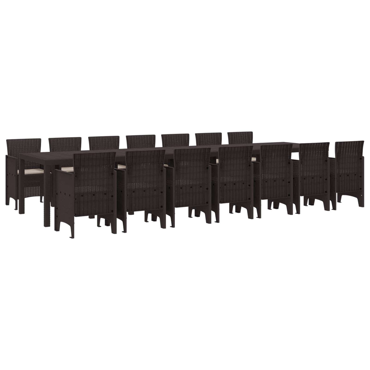 vidaXL Tuin eettafelset met kussens met kussen 17 pcs Antraciet PP
