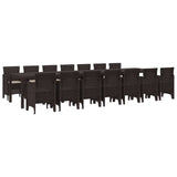 vidaXL Tuin eettafelset met kussens met kussen 17 pcs Antraciet PP