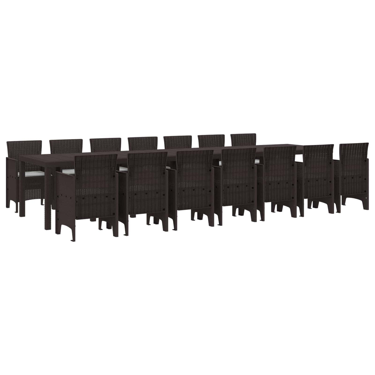 vidaXL Tuin eettafelset met kussens met kussen 17 pcs Antraciet PP