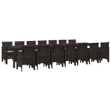 vidaXL Tuin eettafelset met kussens met kussen 17 pcs Antraciet PP
