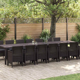 vidaXL Tuin eettafelset met kussens met kussen 17 pcs Antraciet PP