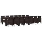 vidaXL Tuin eettafelset met kussens met kussen 17 pcs Antraciet PP