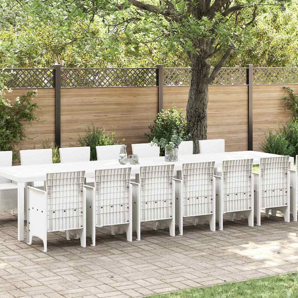 vidaXL Tuin eettafelset met kussens met kussen 17 pcs Antraciet PP