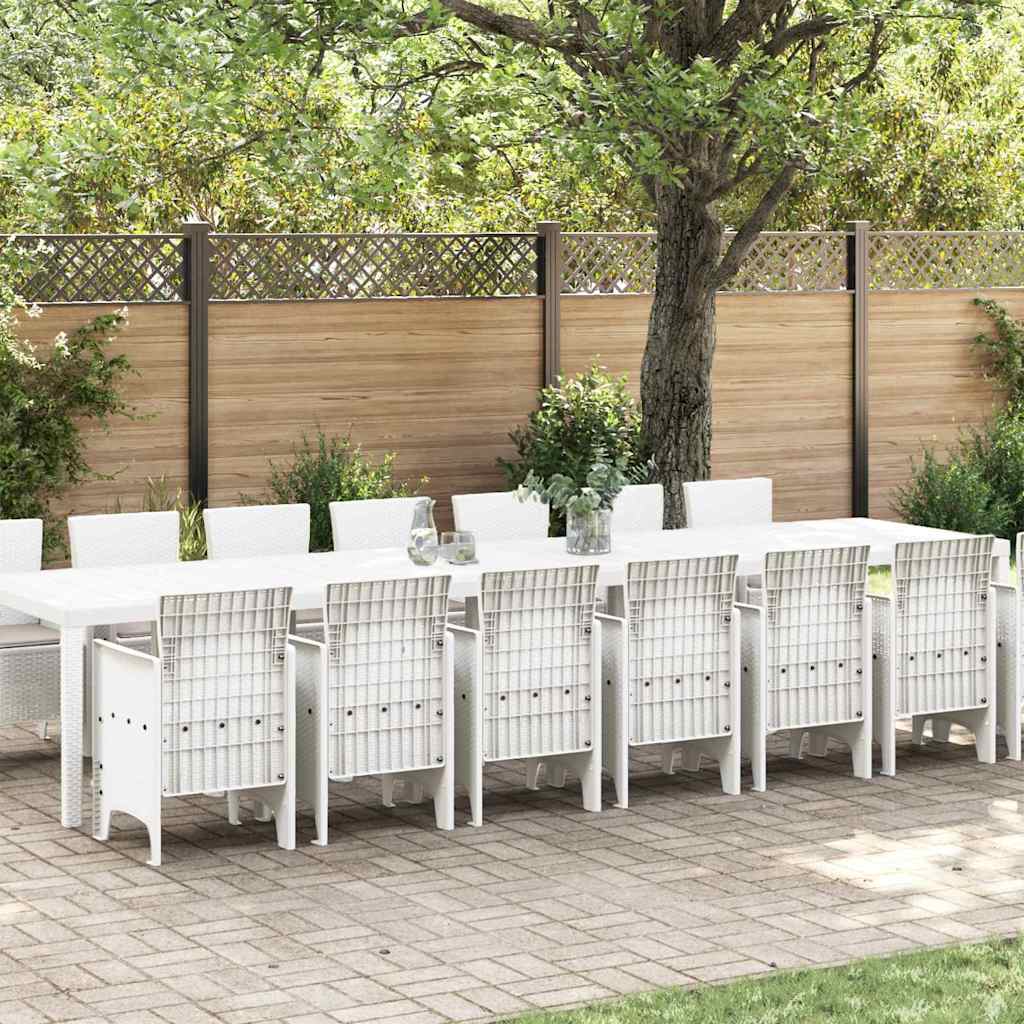vidaXL Tuin eettafelset met kussens met kussen 17 pcs Antraciet PP