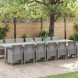 vidaXL Tuin eettafelset met kussens met kussen 17 pcs Antraciet PP
