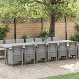 vidaXL Tuin eettafelset met kussens met kussen 17 pcs Antraciet PP