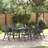 vidaXL Tuin Eettafel Set 7 pcs Antraciet Poedergecoat staal