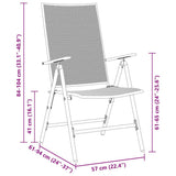 vidaXL Tuin Eettafel Set 7 pcs Antraciet Poedergecoat staal