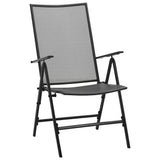 vidaXL Tuin Eettafel Set 7 pcs Antraciet Poedergecoat staal