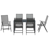 vidaXL Tuin Eettafel Set 7 pcs Antraciet Poedergecoat staal