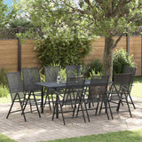vidaXL Tuin Eettafel Set 7 pcs Antraciet Poedergecoat staal