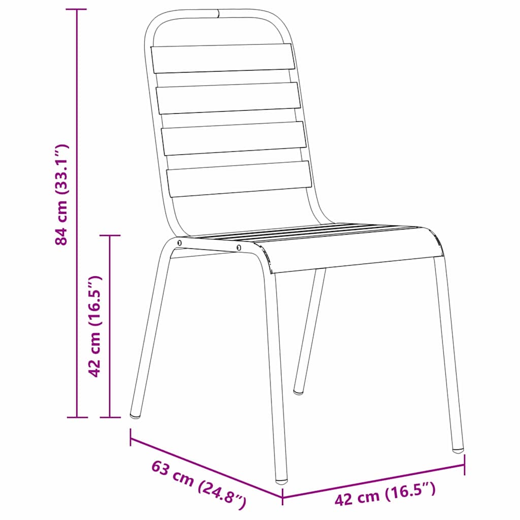 vidaXL Tuin Eettafel Set 9 pcs Antraciet Poedergecoat staal