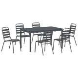 vidaXL Tuin Eettafel Set 9 pcs Antraciet Poedergecoat staal