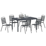 vidaXL Tuin Eettafel Set 9 pcs Antraciet Poedergecoat staal