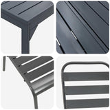 vidaXL Tuin Eettafel Set 9 pcs Antraciet Poedergecoat staal