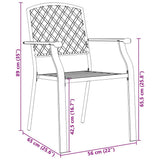 vidaXL Tuin Eettafel Set 7 pcs Antraciet Poedergecoat staal