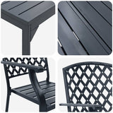 vidaXL Tuin Eettafel Set 7 pcs Antraciet Poedergecoat staal