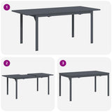 vidaXL Tuin Eettafel Set 7 pcs Zwart poly rattan