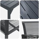 vidaXL Tuin Eettafel Set 7 pcs Zwart poly rattan