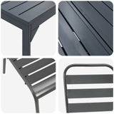 vidaXL Tuin Eettafel Set 9 pcs Antraciet Poedergecoat staal
