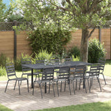 vidaXL Tuin Eettafel Set 9 pcs Antraciet Poedergecoat staal