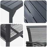 vidaXL Garden Dining Set 9 pcs Black poly rattan