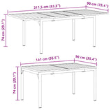 vidaXL Tuin Eettafel Set 9 pcs Zwart poly rattan