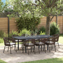 vidaXL Tuin Eettafel Set 9 pcs Zwart poly rattan