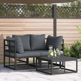 vidaXL Tuinbank Set 3 pcs Zwart Metaal
