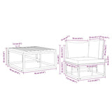 vidaXL Tuinbank Set 3 pcs Zwart Metaal