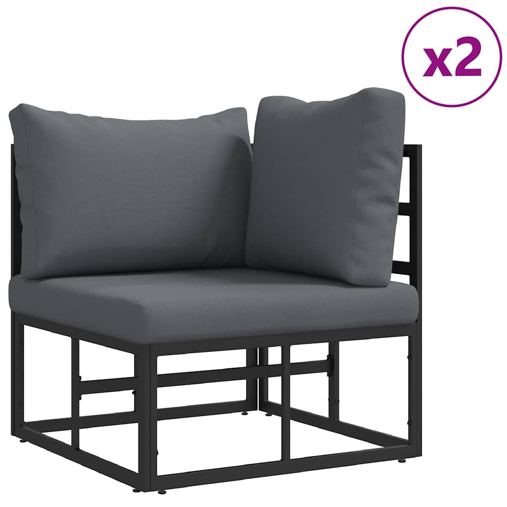 vidaXL Tuinbank Set 3 pcs Zwart Metaal