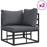 vidaXL Tuinbank Set 3 pcs Zwart Metaal