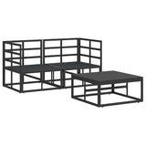 vidaXL Tuinbank Set 3 pcs Zwart Metaal
