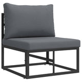 vidaXL Tuinbank Set 4 pcs Zwart Metaal