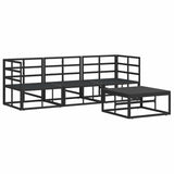 vidaXL Tuinbank Set 4 pcs Zwart Metaal