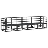 vidaXL Tuinbank Set 4 pcs Zwart Metaal