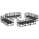 vidaXL Garden Bench Set 12 pcs Black Metal