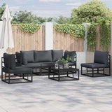 vidaXL Tuinbank Set met kussen 5 pcs Zwart Aluminium