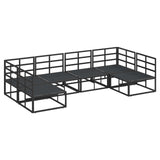 vidaXL Tuinbank Set met kussen 6 pcs Zwart Aluminium