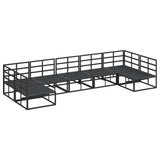 vidaXL Tuinbank Set met kussen 7 pcs Zwart Aluminium