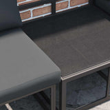 vidaXL Tuinbank Set met kussen 8 pcs Zwart Aluminium