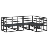vidaXL Tuinbank Set met kussen 4 pcs Zwart Aluminium