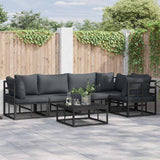 vidaXL Tuinbank Set met kussen 5 pcs Zwart Aluminium