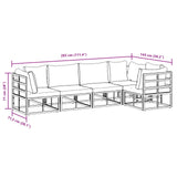 vidaXL Tuinbank Set met kussen 5 pcs Zwart Aluminium