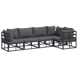 vidaXL Tuinbank Set met kussen 5 pcs Zwart Aluminium